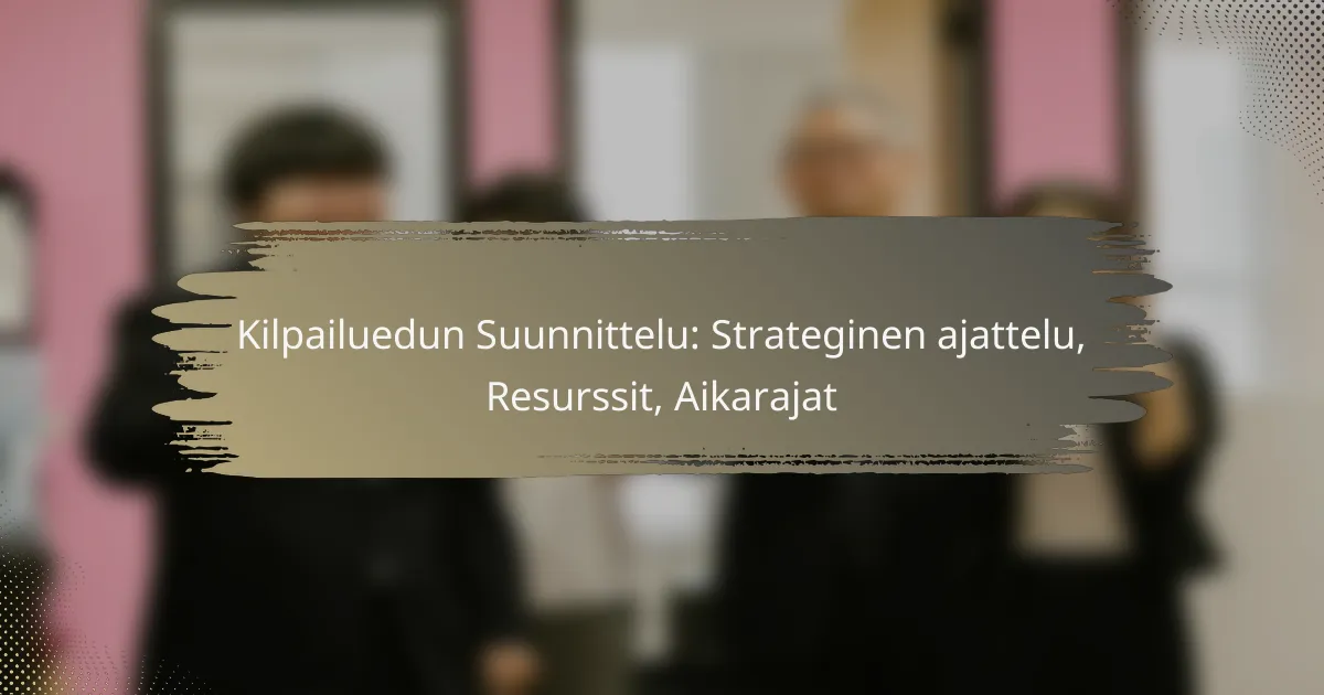 Kilpailuedun Suunnittelu: Strateginen ajattelu, Resurssit, Aikarajat