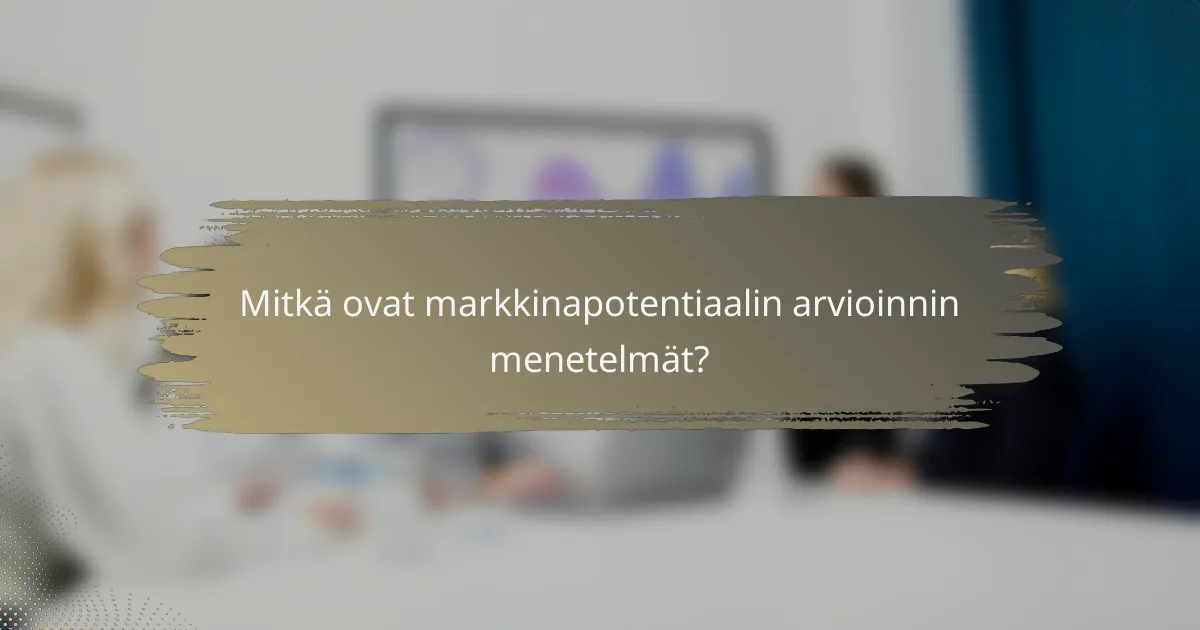 Mitkä ovat markkinapotentiaalin arvioinnin menetelmät?