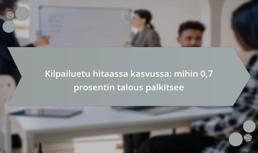 Kilpailuetu hitaassa kasvussa: mihin 0,7 prosentin talous palkitsee